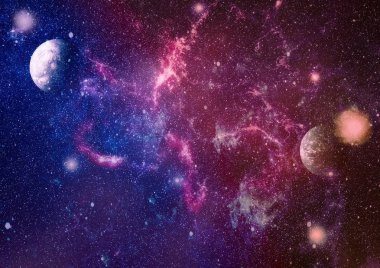 Uzaydaki gezegenler, yıldızlar ve galaksiler uzay keşiflerinin güzelliğini gösteriyor. NASA tarafından döşenmiş elementler