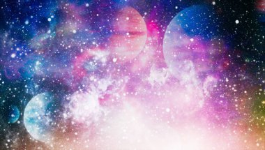 Parlak arkaplanda kozmik sis bulutları. Bu görüntünün elementleri NASA tarafından desteklenmektedir