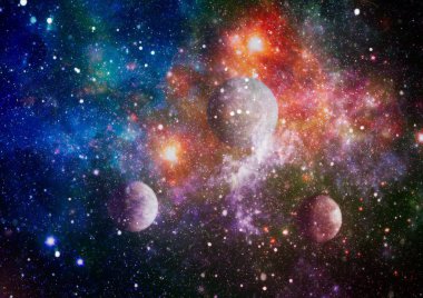 Parlak arkaplanda kozmik sis bulutları. Bu görüntünün elementleri NASA tarafından desteklenmektedir