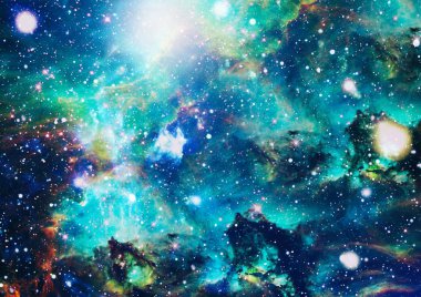 Fütürist soyut alan arkaplanı. Yıldızlı ve nebulalı gece gökyüzü. Bu görüntünün elementleri NASA tarafından desteklenmektedir