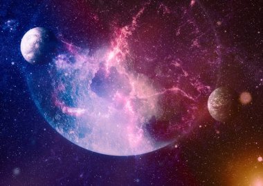 Bulutsusu ve evrendeki yıldızların açık yıldız kümesi. Güzel bulutsu, yıldızlar ve galaksiler. Nasa tarafından döşenmiş bu görüntü unsurları.