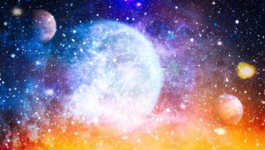 Bulutsusu ve evrendeki yıldızların açık yıldız kümesi. Güzel bulutsu, yıldızlar ve galaksiler. Nasa tarafından döşenmiş bu görüntü unsurları.