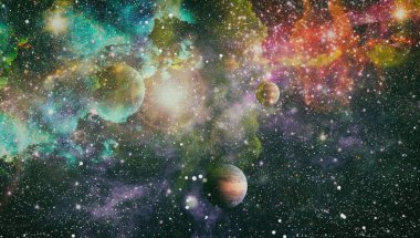 Evrendeki sonsuz uzay alanının küçük bir parçası. 