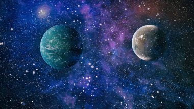 Bulutsusu ve evrendeki yıldızların açık yıldız kümesi. Güzel bulutsu, yıldızlar ve galaksiler. Nasa tarafından döşenmiş bu görüntü unsurları.