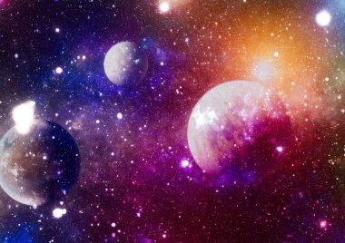 Parlak arkaplanda kozmik sis bulutları. Bu görüntünün elementleri NASA tarafından desteklenmektedir