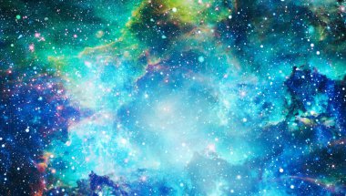 Fütürist soyut alan arkaplanı. Yıldızlı ve nebulalı gece gökyüzü. Bu görüntünün elementleri NASA tarafından desteklenmektedir