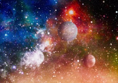 Parlak arkaplanda kozmik sis bulutları. Bu görüntünün elementleri NASA tarafından desteklenmektedir