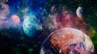 Parlak arkaplanda kozmik sis bulutları. Bu görüntünün elementleri NASA tarafından desteklenmektedir