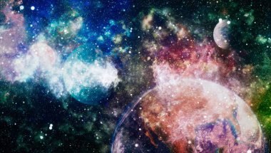 patlama süpernova. Parlak yıldız bulutsu. Uzak galaksi. Soyut resim. Nasa tarafından döşenmiş bu görüntü unsurları.