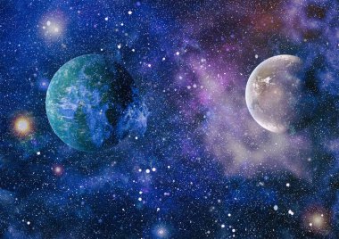 Bulutsusu ve evrendeki yıldızların açık yıldız kümesi. Güzel bulutsu, yıldızlar ve galaksiler. Nasa tarafından döşenmiş bu görüntü unsurları.