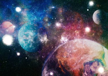 patlama süpernova. Parlak yıldız bulutsu. Uzak galaksi. Soyut resim. Nasa tarafından döşenmiş bu görüntü unsurları.