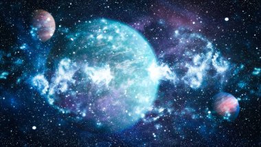 Bulutsusu ve evrendeki yıldızların açık yıldız kümesi. Güzel bulutsu, yıldızlar ve galaksiler. Nasa tarafından döşenmiş bu görüntü unsurları.