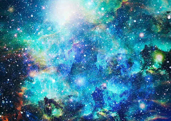 Fondo Espacial Abstracto Futurista Cielo Nocturno Con Estrellas Nebulosa Elementos — Foto de Stock