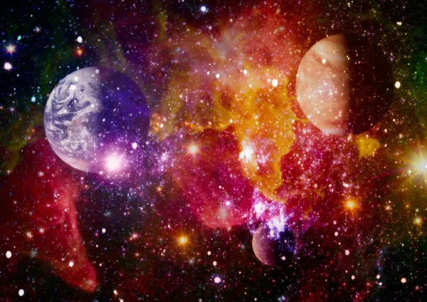 Вибуху Наднової Яскрава Зірка Туманність Віддалена Галактика Анотація Зображень Елементи — стокове фото