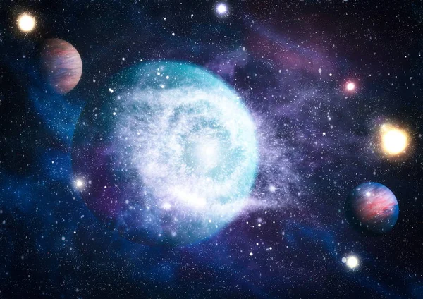 Stjärnor Planet Och Galax Ett Fritt Utrymme Delar Denna Bild — Stockfoto