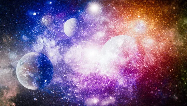 Kosmiske Skyer Tåge Lyse Farverige Baggrunde Elementer Dette Billede Leveret - Stock-foto