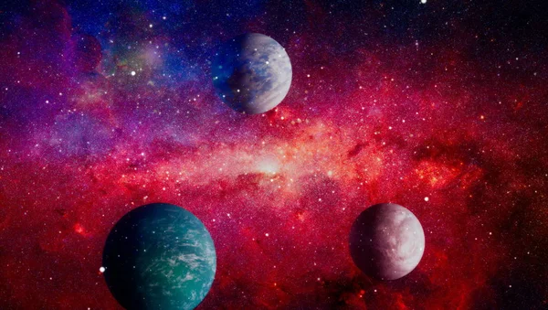 Romkunst Galakser Stjernetåker Stjerner Universet Elementer Dette Bildet Innredet Nasa – stockfoto