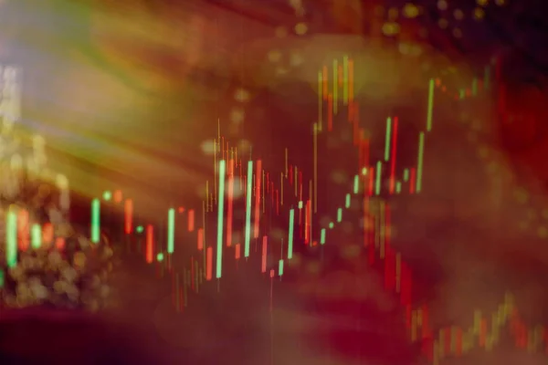 Яркие Графики Различных Цветов Показывающие Ситуацию Финансовом Рынке Абстрактном Цифровом — стоковое фото