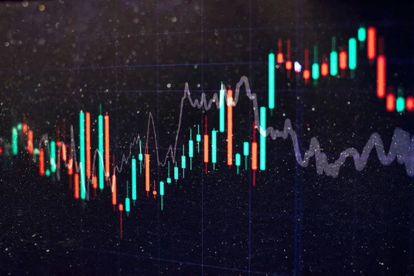 Aandelenmarkt Grafiek Led Scherm Financieel Investeringsconcept Selectieve Focus — Stockfoto