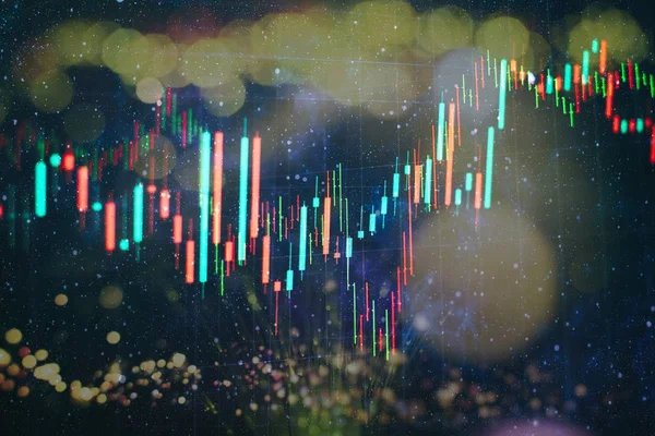 Börsendiagramm Auf Led Bildschirm Finanzierungs Und Investitionskonzept Selektiver Fokus — Stockfoto