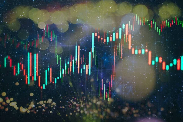 Burzovní Graf Led Obrazovce Finanční Investiční Koncepce Selektivní Zaměření — Stock fotografie