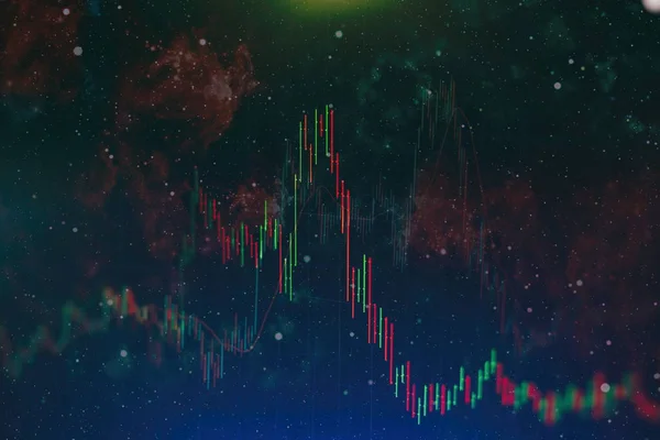 Grafikon Sorszámok Színátmenetes Kék Színű Háttér Pénzügyi Gyertyatartó Chart — Stock Fotó