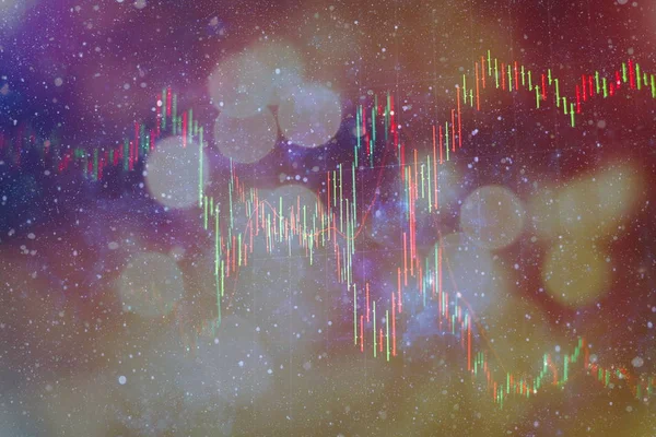 Graficul Sfeșnicului Financiar Graficul Liniei Numerele Stoc Fundalul Culoare Albastru — Fotografie, imagine de stoc