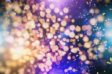 Doğal bokeh ve parlak altın ışık şenlikli arka plan. Vintage Magic arka plan ile renkli bokeh. Bahar yaz yılbaşı yeni yıl disko parti arka plan.