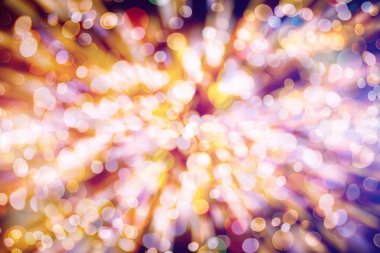 Doğal bokeh ve parlak altın ışık şenlikli arka plan. Vintage Magic arka plan ile renkli bokeh. Bahar yaz yılbaşı yeni yıl disko parti arka plan.