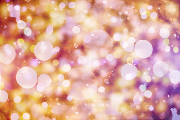 Festlicher Hintergrund Mit Natürlichem Bokeh Und Leuchtend Goldenen Lichtern Vintage — Stockfoto