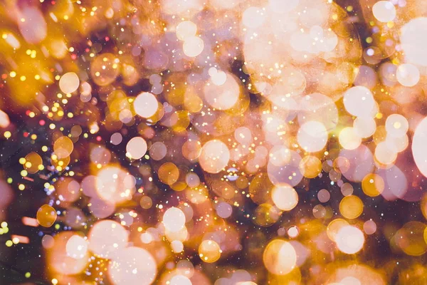 Волшебный Фон Цветом Праздничного Фона Натуральным Боке Яркими Золотистыми Огнями — стоковое фото