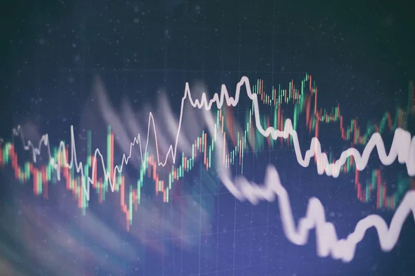 Dados Monitor Que Inclusive Market Analyze Gráficos Barras Diagramas Números — Fotografia de Stock