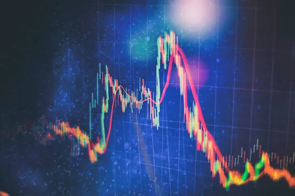 Geschäftserfolg Und Wachstumskonzept Aktienmarkt Geschäftsdiagramm Auf Digitalem Bildschirm Forex Markt — Stockfoto