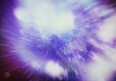 Mavi yıldız yolundaki warp veya hiperuzay hareketinin soyut özelliği.