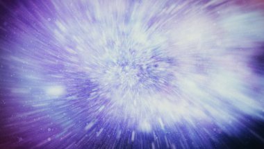 Mavi yıldız yolundaki warp veya hiperuzay hareketinin soyut özelliği.