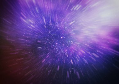 Mavi yıldız yolundaki warp veya hiperuzay hareketinin soyut özelliği.