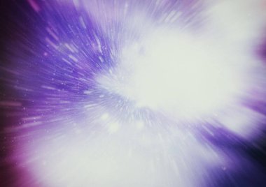 Mavi yıldız yolundaki warp veya hiperuzay hareketinin soyut özelliği.