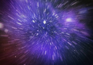 Patlayan ve movemen genişletilmesi. Solucan deliği yıldızlararası yolculuk galaksiler ve yıldızlar ile mavi bir güç alanı ile döngü animasyon