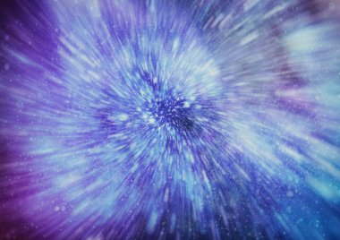 Patlayan ve movemen genişletilmesi. Solucan deliği yıldızlararası yolculuk galaksiler ve yıldızlar ile mavi bir güç alanı ile döngü animasyon