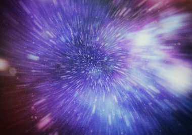 Patlayan ve movemen genişletilmesi. Solucan deliği yıldızlararası yolculuk galaksiler ve yıldızlar ile mavi bir güç alanı ile döngü animasyon