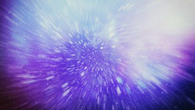 Exploding and expanding movemen. Loop animation with wormhole interstellar travel through a blue force field with galaxies and stars clipart