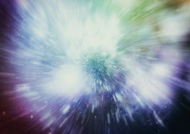 Patlayan ve movemen genişletilmesi. Solucan deliği yıldızlararası yolculuk galaksiler ve yıldızlar ile mavi bir güç alanı ile döngü animasyon