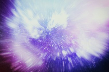 Patlayan ve movemen genişletilmesi. Solucan deliği yıldızlararası yolculuk galaksiler ve yıldızlar ile mavi bir güç alanı ile döngü animasyon