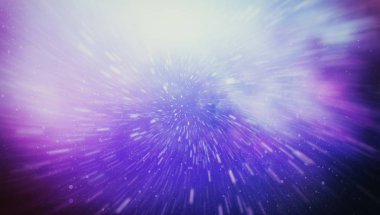 Patlayan ve movemen genişletilmesi. Solucan deliği yıldızlararası yolculuk galaksiler ve yıldızlar ile mavi bir güç alanı ile döngü animasyon