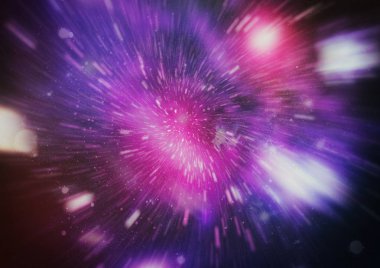 Patlayan ve movemen genişletilmesi. Solucan deliği yıldızlararası yolculuk galaksiler ve yıldızlar ile mavi bir güç alanı ile döngü animasyon