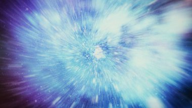 Patlayan ve movemen genişletilmesi. Solucan deliği yıldızlararası yolculuk galaksiler ve yıldızlar ile mavi bir güç alanı ile döngü animasyon