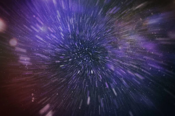 Streszczenie Ruchu Warp Lub Hiperprzestrzeni Niebieskim Szlaku Gwiazdy — Zdjęcie stockowe