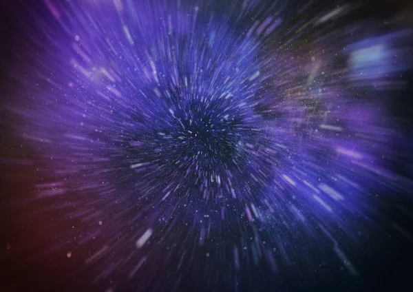 Περίληψη Της Κίνησης Δίνης Υπερδιαστήματος Μπλε Ίχνος Αστεριού — Φωτογραφία Αρχείου