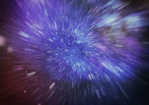 Abstract Warp Hyperspace Motion Blue Star Trail — Stock Photo, Image