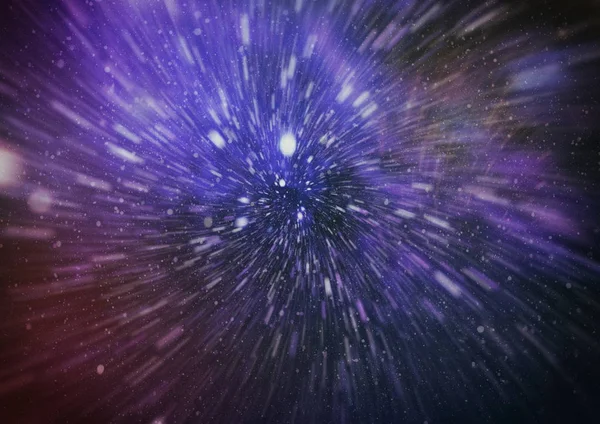 Abstrakt Von Warp Oder Hyperraumbewegungen Blauer Sternenspur — Stockfoto